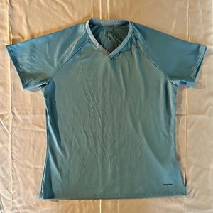 Patagonia W Medium Vintage Capilene Shirt Top in Baby Blue